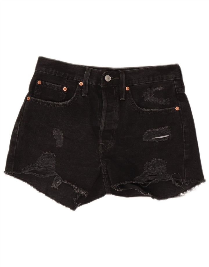 Levi's Short en Jean 501 Distressed Femme W28 Noir Moyen