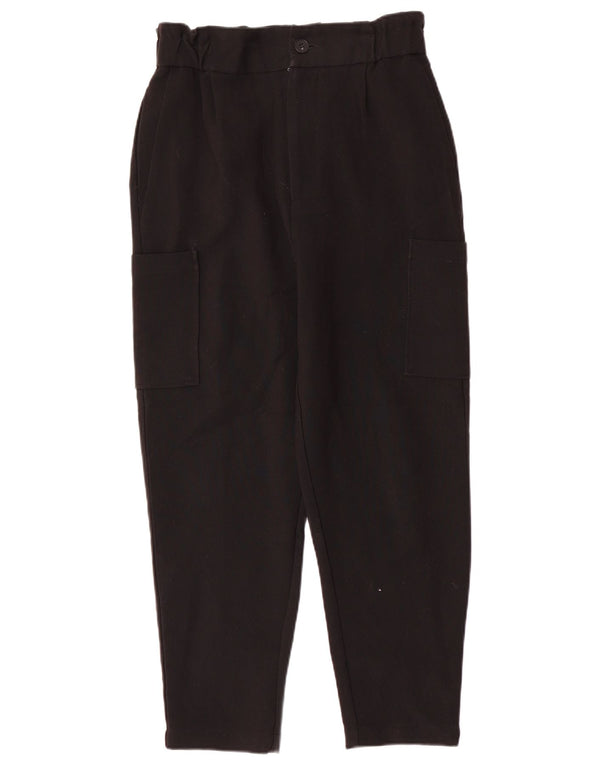Zara Pantalon cargo fuselé taille haute pour femme Small W26 L26 Noir Polyester