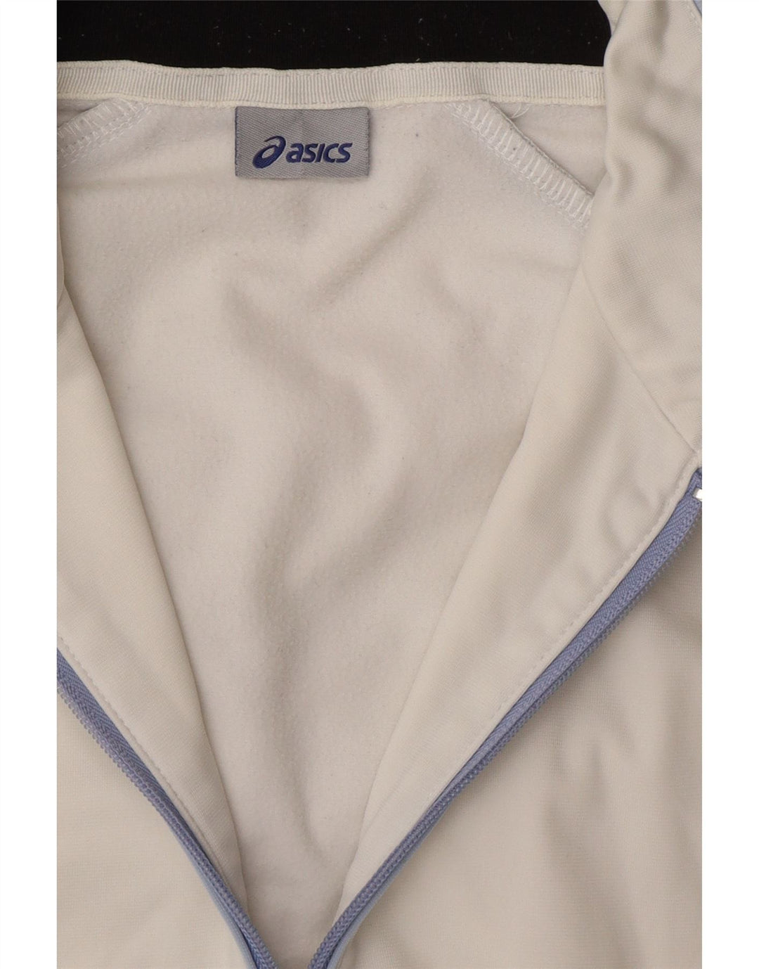 ASICS Womens Tracksuit Top Jacket UK 16 Large White Polyester Vintage Asics and Second-Hand Asics from Messina Hembry 