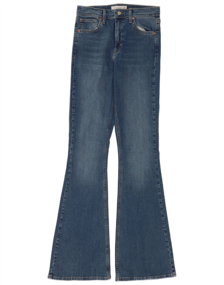 Topshop Femme Jean Évasé Jamie W28 L34 Bleu Coton