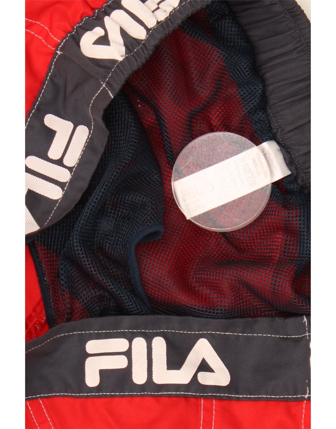 FILA Short de Bain Graphique Homme Large Rouge Colourblock