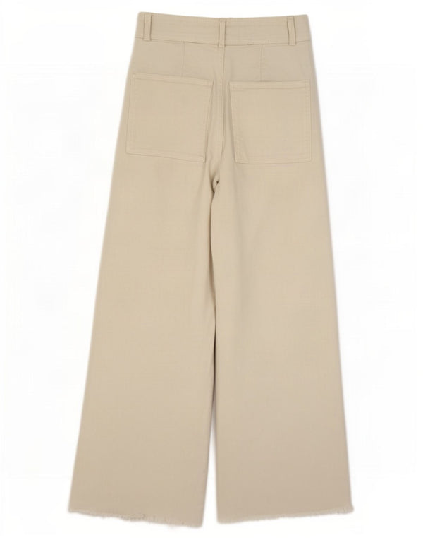 Zara Jean droit The Marine pour femme, jambe large, EU 32 2XS W22 L26 Blanc cassé
