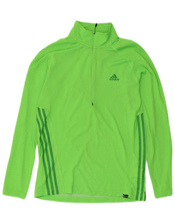 Adidas Haut de survêtement à col zippé pour homme UK 40/42 Vert moyen Polyester