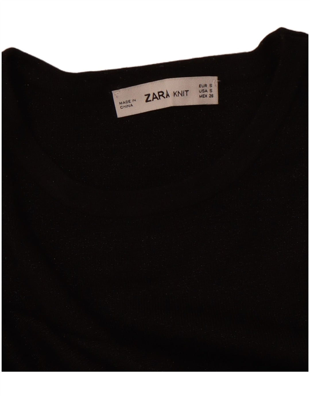 ZARA Robe pull à manches 3/4 pour femme UK 10 Small Noir