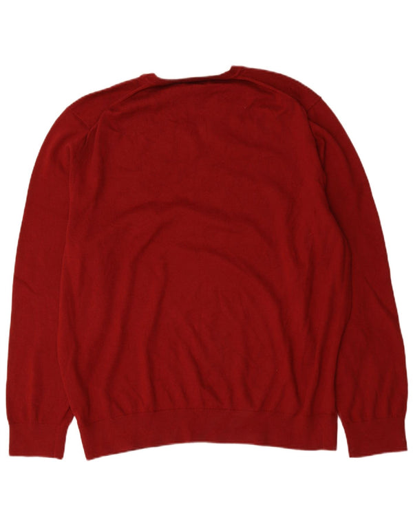 Nautica Pull col V pour homme XL en coton bordeaux