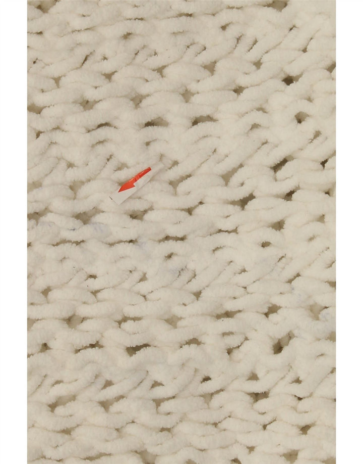 Zara Pull court surdimensionné à col rond pour femme UK 14 Blanc moyen
