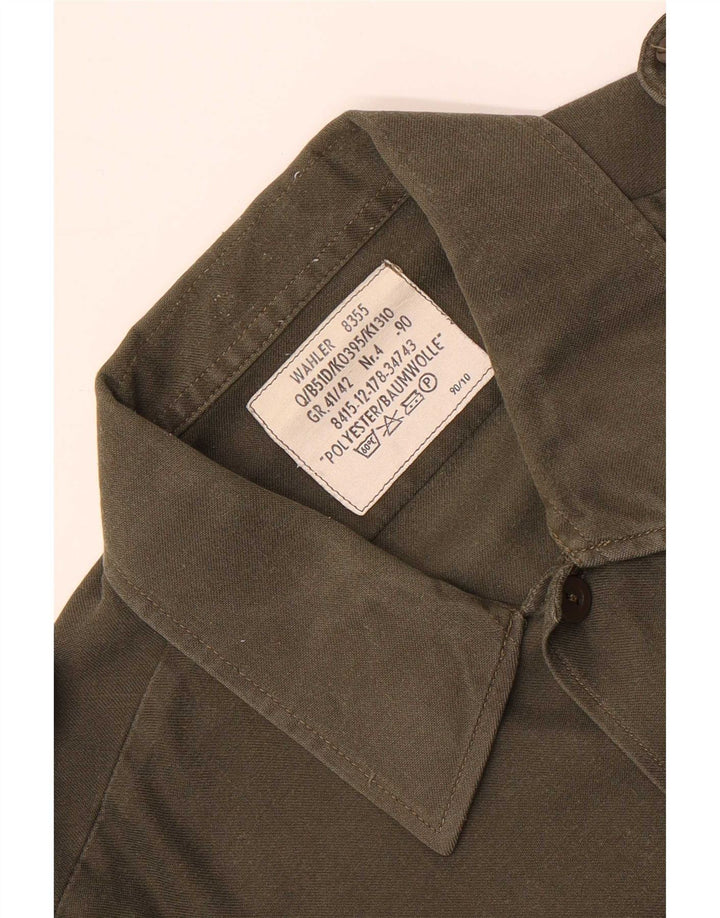 chemise militaire vintage pour hommes taille 41/42 grand polyester kaki