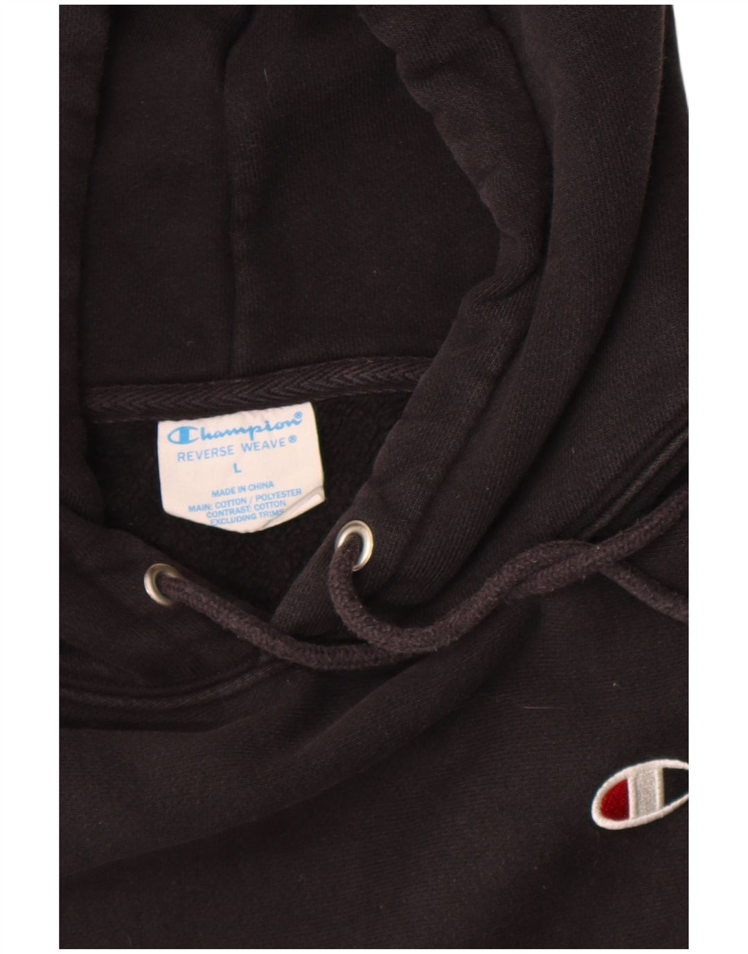 Champion Pull à capuche Reverse Weave pour homme en coton noir Taille L