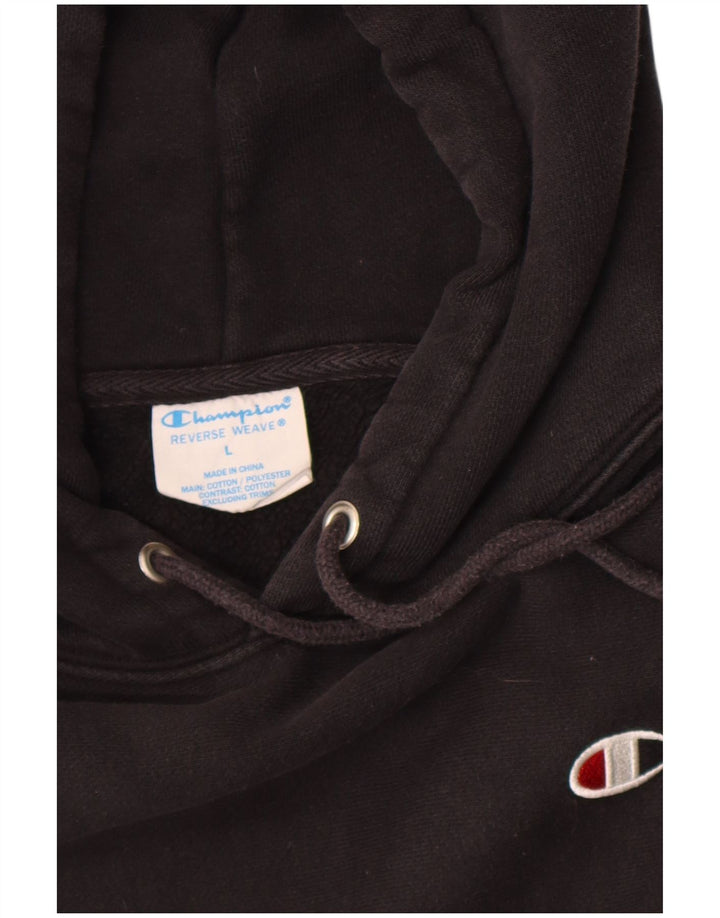 Champion Pull à capuche Reverse Weave pour homme en coton noir Taille L