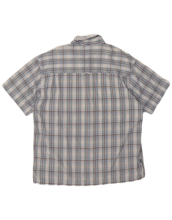 Mountain Warehouse Chemise à manches courtes pour homme XL en coton à carreaux bleu
