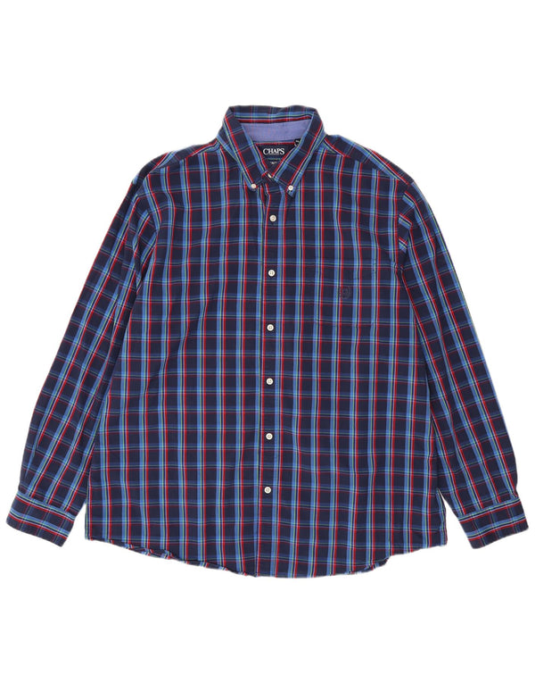 Chaps Chemise Homme 2XL Bleu Marine Carreaux Coton