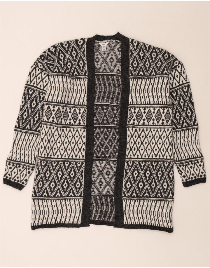M&CO Pull Cardigan Ouvert pour Femme UK 14 Gris Moyen Argyle/Diamant Acrylique