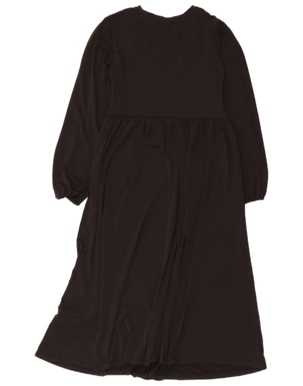 Zara Robe longue à manches longues pour femme UK 12 Noir moyen