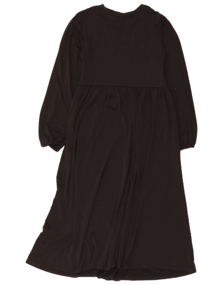 Zara Robe longue à manches longues pour femme UK 12 Noir moyen