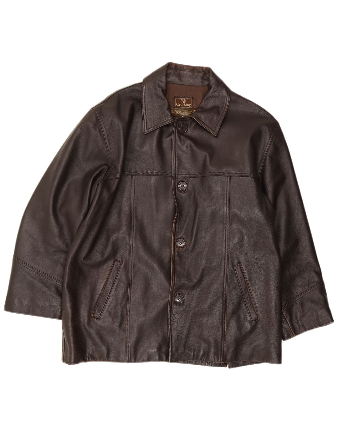 Veste en cuir homme vintage IT 52 XL Cuir marron