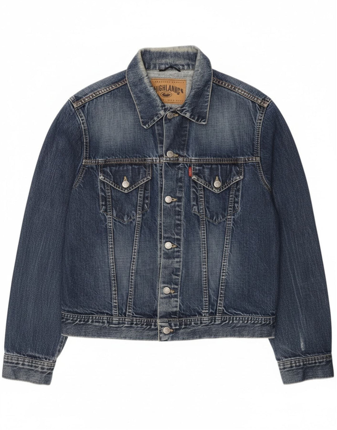 Highland Veste en jean pour homme UK 40 Large Bleu