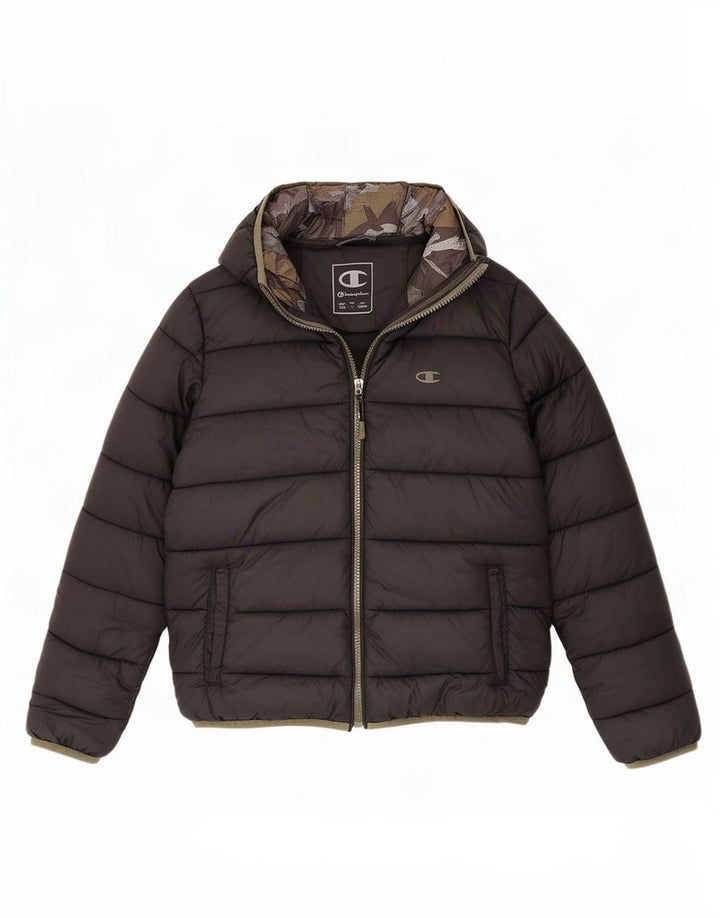 Champion Veste matelassée à capuche pour garçon 11-12 ans Grand Noir