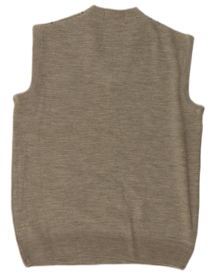 vintage Mens Vest Débardeur Gris Moyen Géométrique