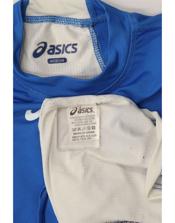 Asics T-Shirt Homme Bleu Moyen Colorblock Polyester