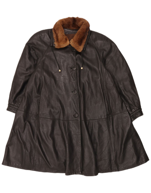 Vincent Manteau en cuir pour femme IT 40 Small Noir
