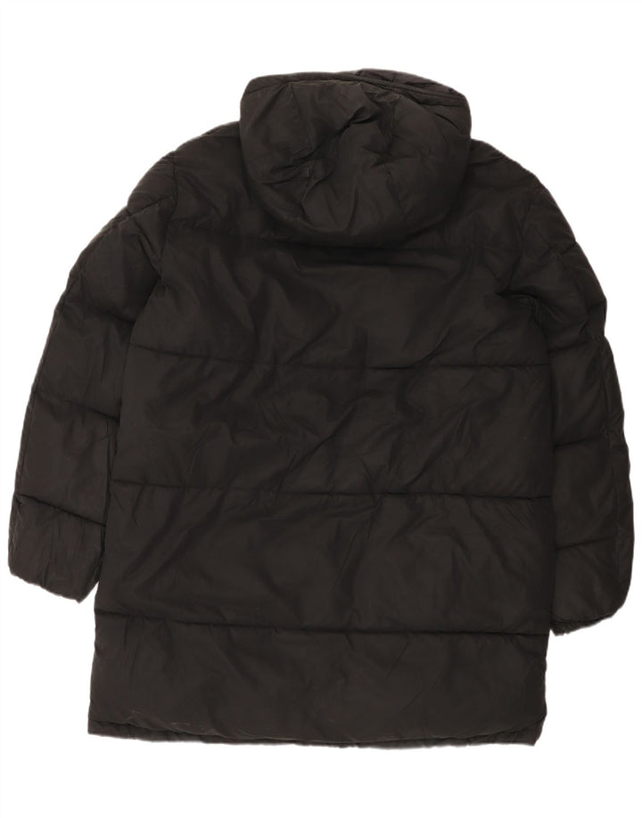 Zara Manteau rembourré à capuche pour homme UK 40 Large Noir Polyester