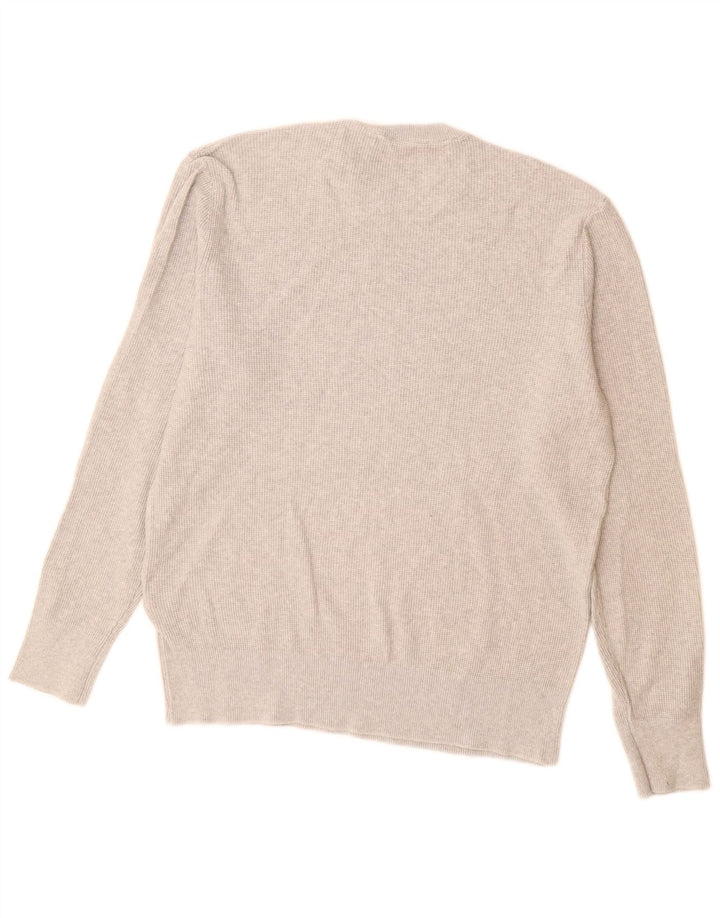 Zara Pull à col rond pour homme en coton gris Large
