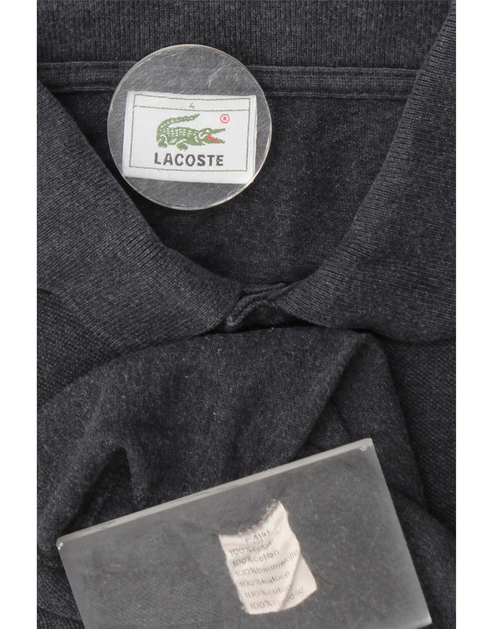 Lacoste Polo à manches longues pour homme Taille 4 Coton gris moyen