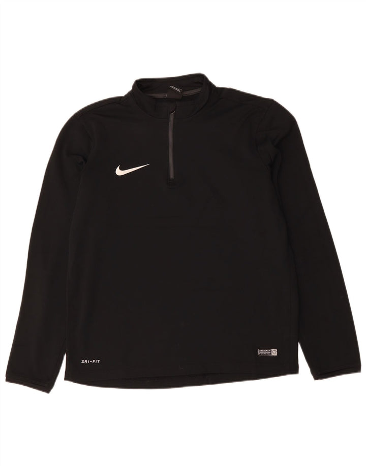 NIKE Haut de survêtement Dri Fit à col zippé pour homme Noir moyen Polyester