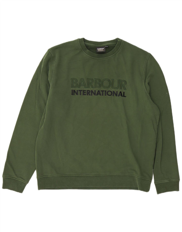 BARBOUR Sweat-shirt graphique pour homme en coton vert 2XL