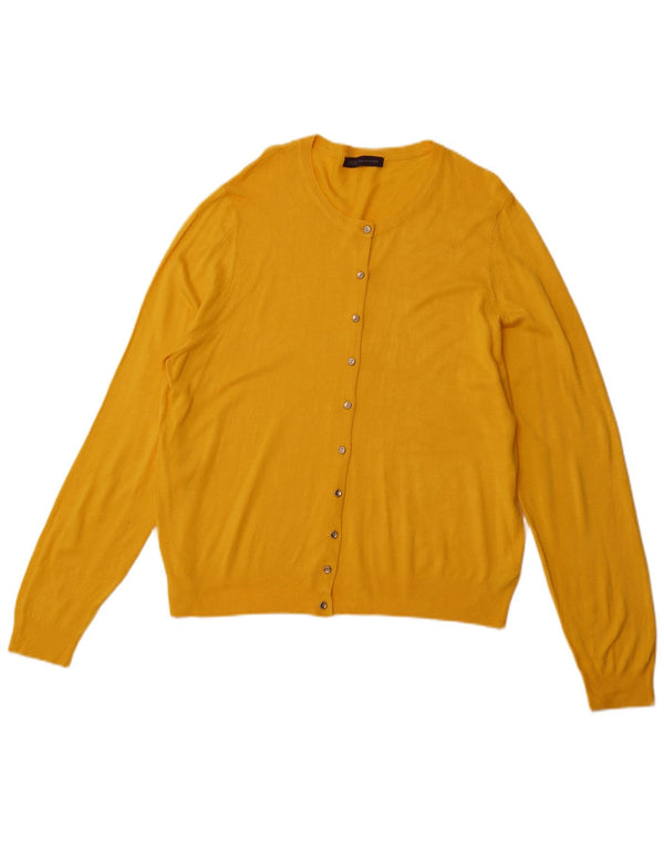 MARKS & SPENCER Pull Cardigan Femme UK 20 2XL Jaune Viscose