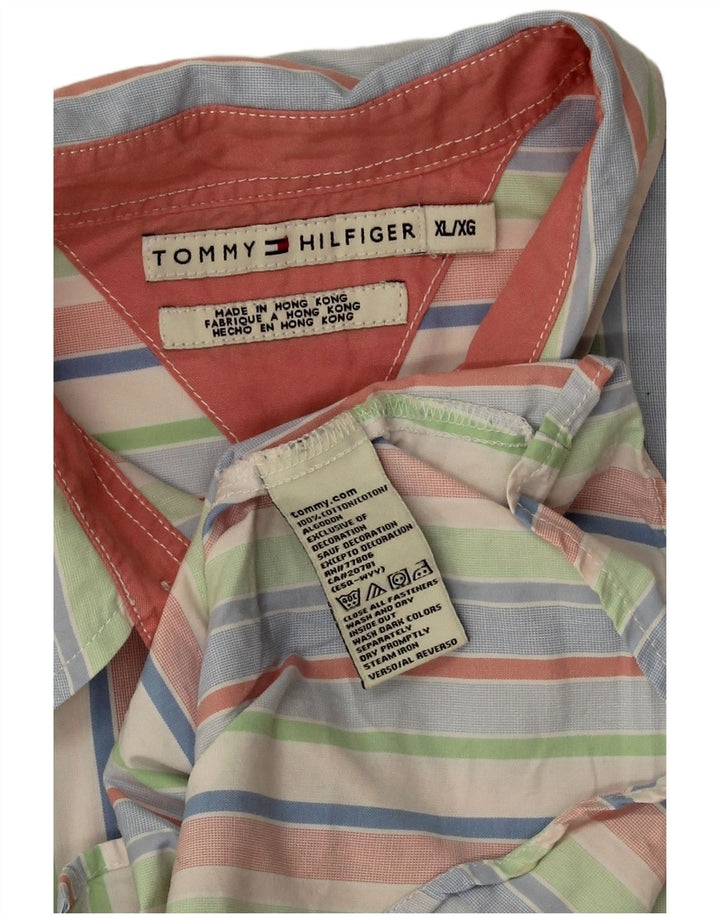 Tommy Hilfiger Chemise Femme UK 18 XL Coton Rayé Multicolore