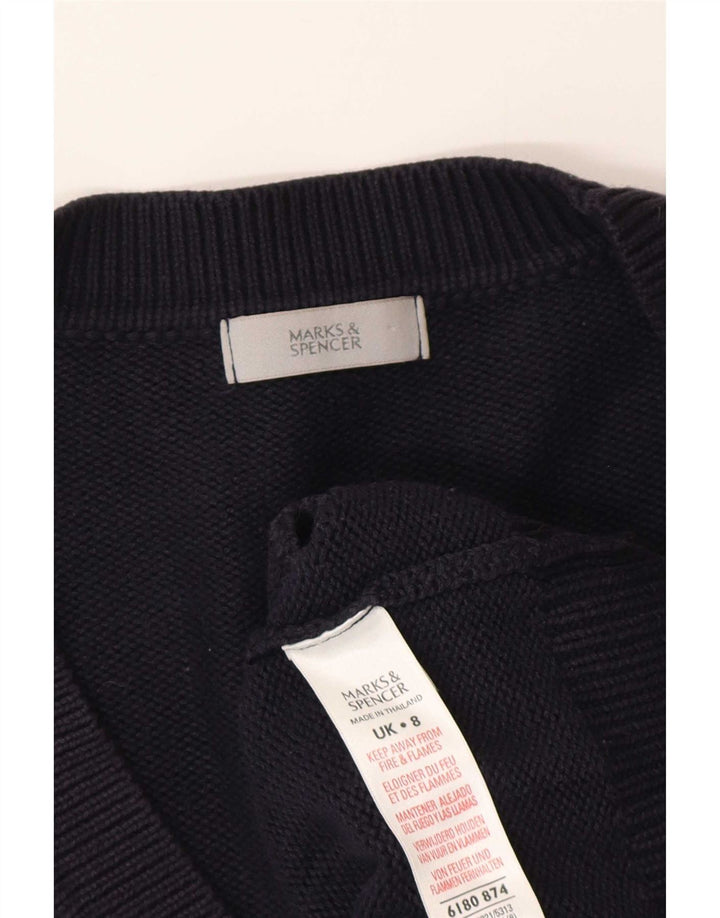 Marks & Spencer Pull cardigan surdimensionné pour femme UK 8 Small Bleu marine