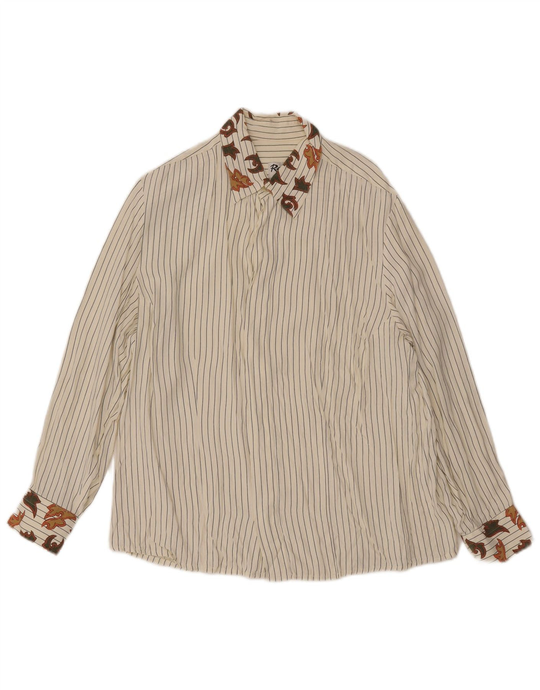 REPORTER Chemise homme Taille 41 16 Large Off White Rayé