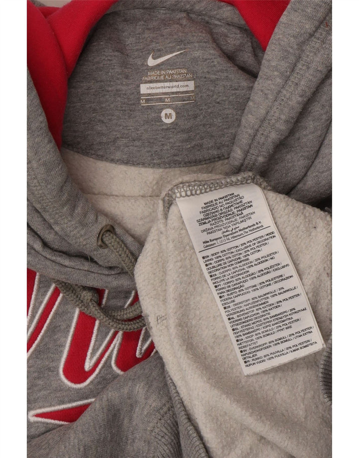 Nike Pull à capuche graphique en coton gris moyen pour homme
