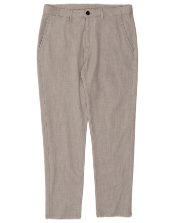 Zara Mens Slim Chino Trousers EU 40 Medium W31 L28 Grey