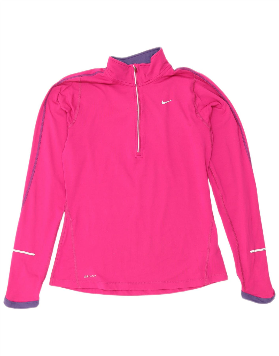 Nike Haut de survêtement Dri Fit à col zippé pour femme UK 10 Petit Rose