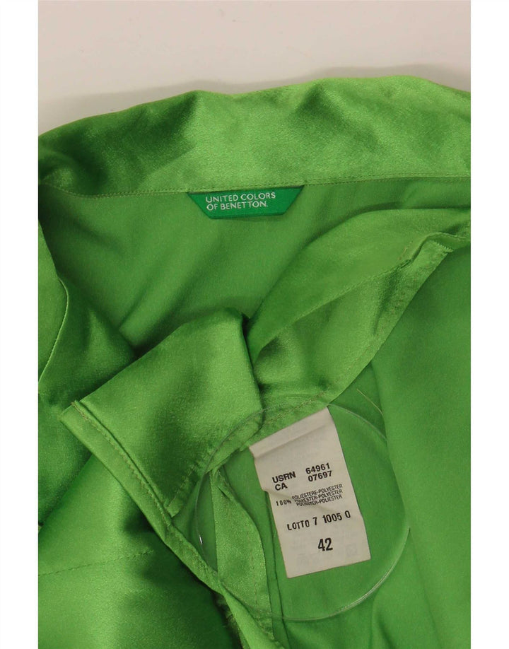 Benetton Chemise Chemisier IT 42 Vert Moyen Polyester