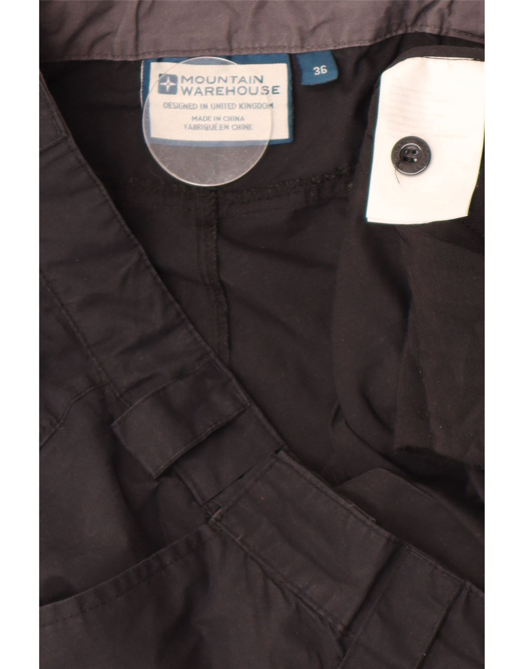 Mountain Warehouse Pantalon Cargo Droit Homme W36 L31 Noir Polyester