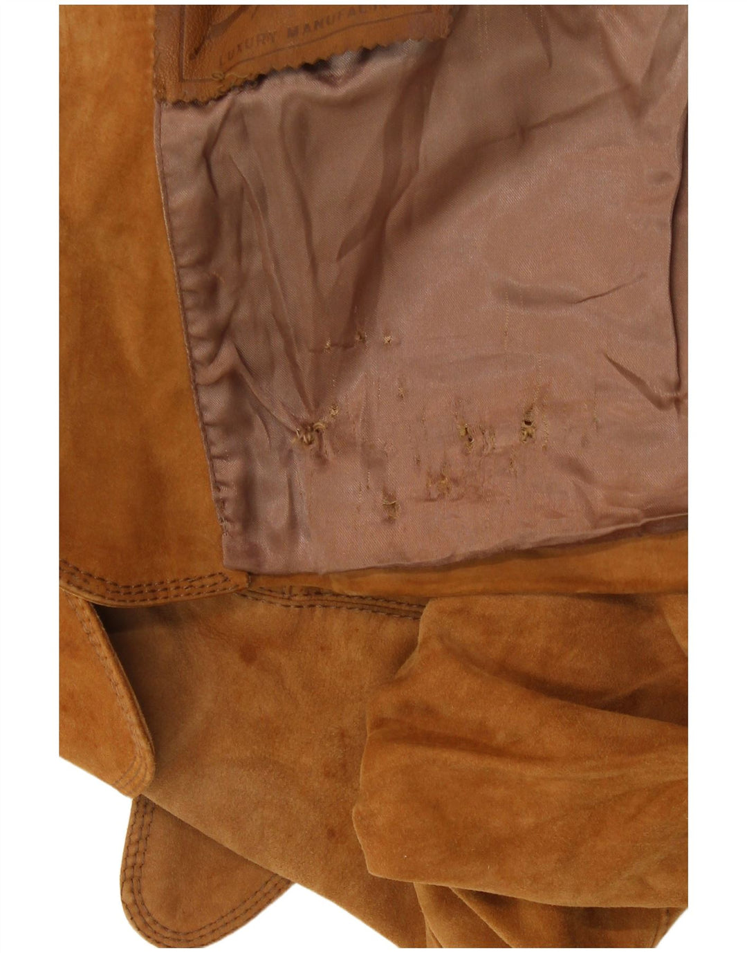 VINTAGE Femme 3 Boutons Blazer En Daim Veste UK 8 Petit Daim Beige