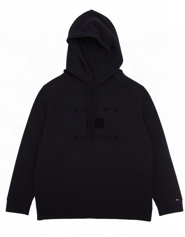 Tommy Hilfiger Pull à capuche graphique pour femme UK 18 XL Bleu marine Coton