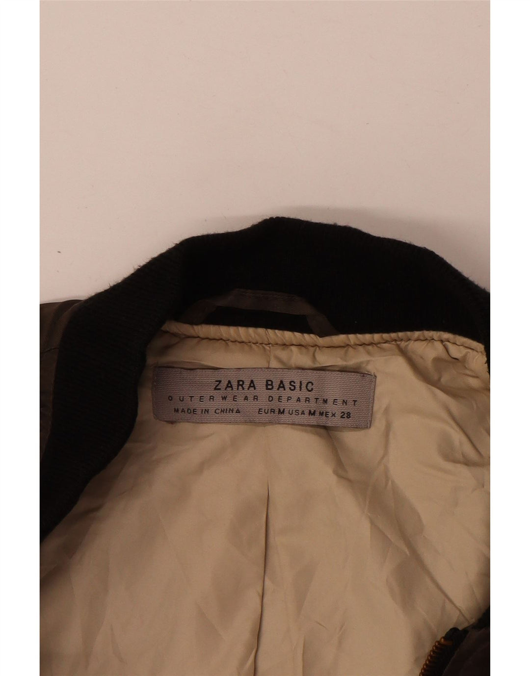 ZARA Veste bomber surdimensionnée pour femme UK 14 Marron moyen