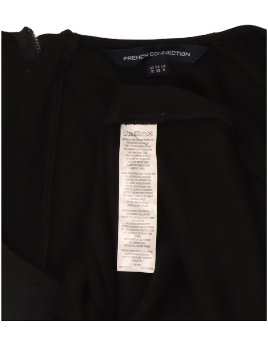 French Connection Robe moulante pour femme UK 10 Small Noir Viscose