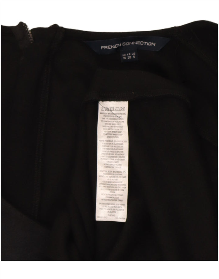 French Connection Robe moulante pour femme UK 10 Small Noir Viscose