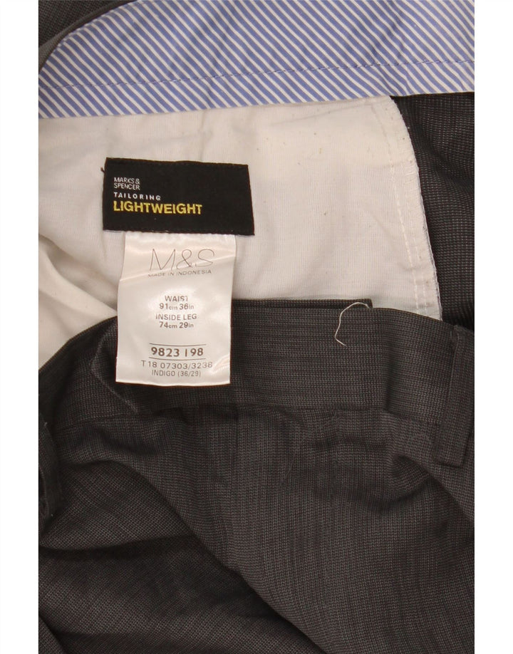Marks & Spencer Pantalon de costume droit coupe ajustée pour homme W36 L29 Gris