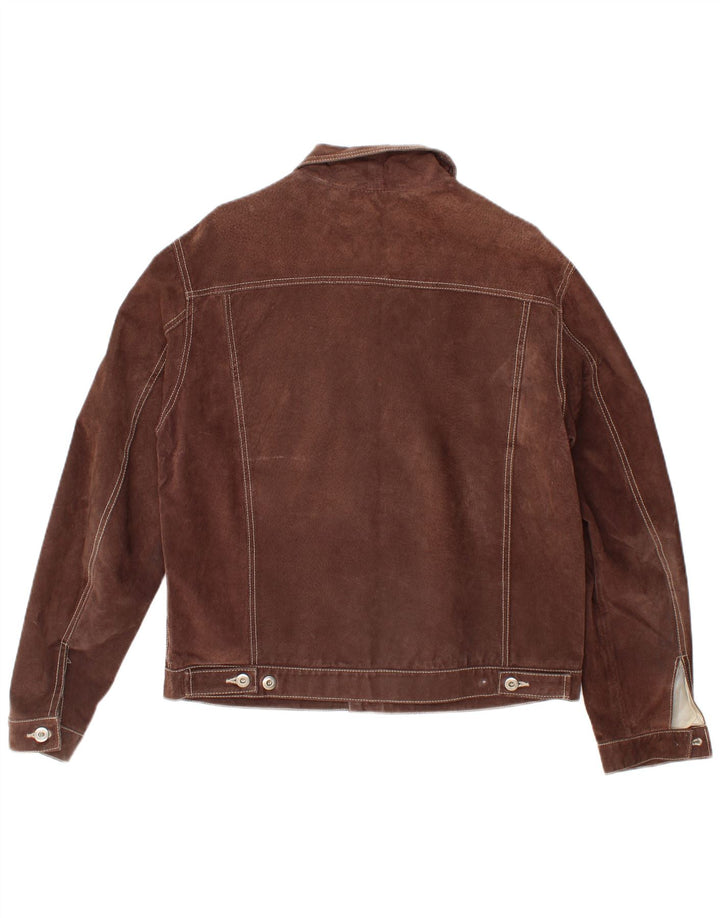 Metropolitan Veste Bomber En Daim Homme IT 48 Cuir Marron Moyen