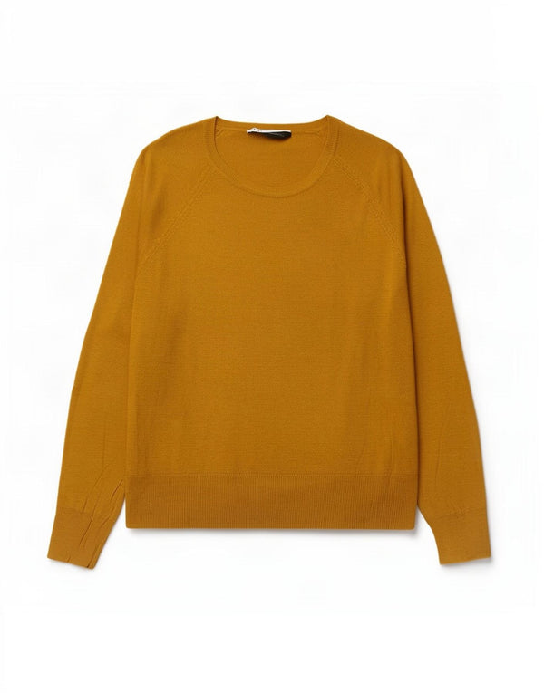 Zara Pull surdimensionné à col bateau pour femme UK 10 Petit Jaune