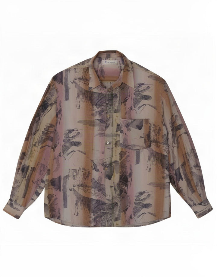 Touche Chemise homme motif abstrait grande viscose multicolore