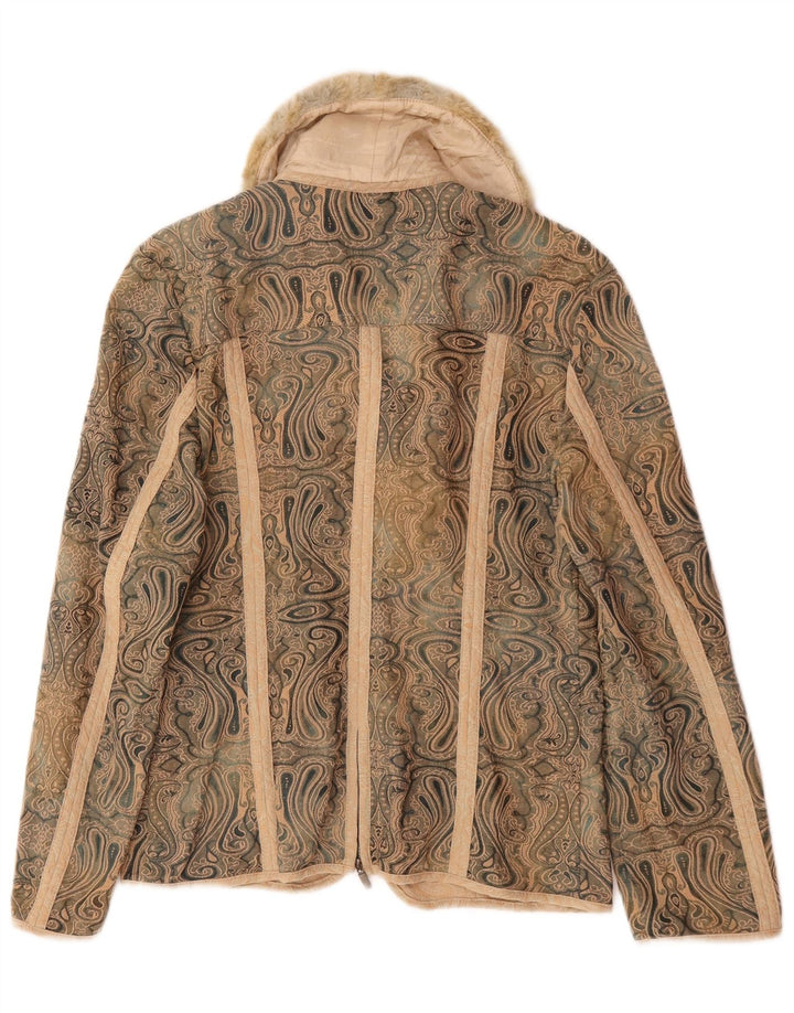Kello Veste blazer zippée pour femme UK 14 Beige moyen Paisley
