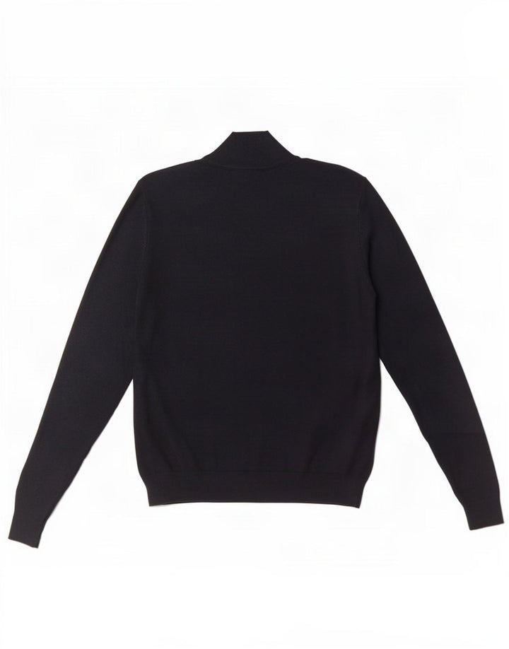 Superdry Pull Col Zippé Homme Bleu Marine Moyen Coton