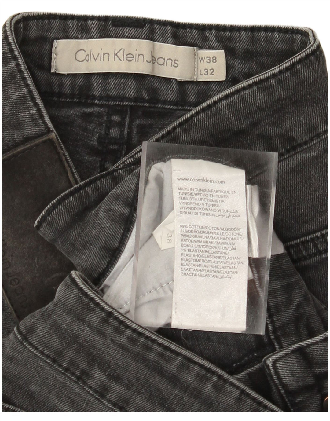 Calvin Klein Jean droit homme W38 L29 gris coton